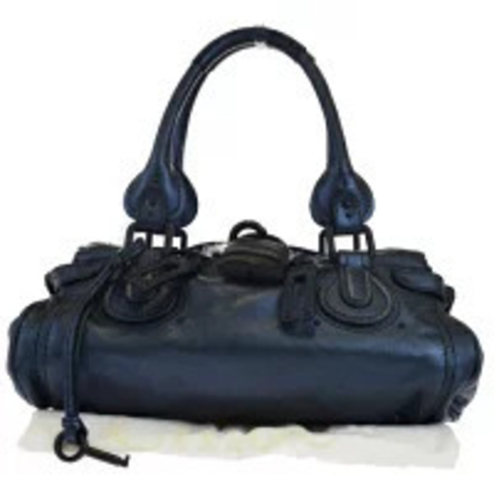 Chloe Paddington shoulder bag Handbag metallic blue leather padlock